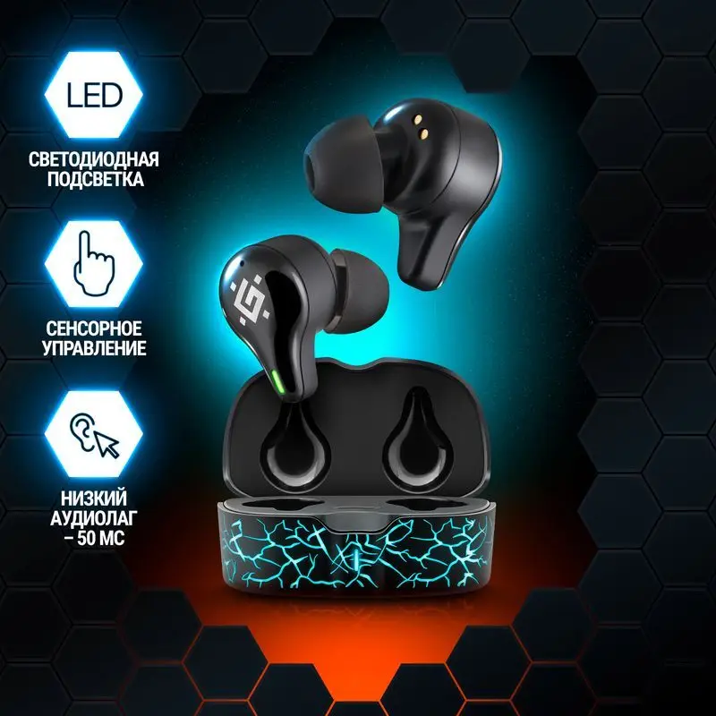 Беспроводные наушники для телефона Блютуз / Bluetooth айфона андроида TWS Игровые -