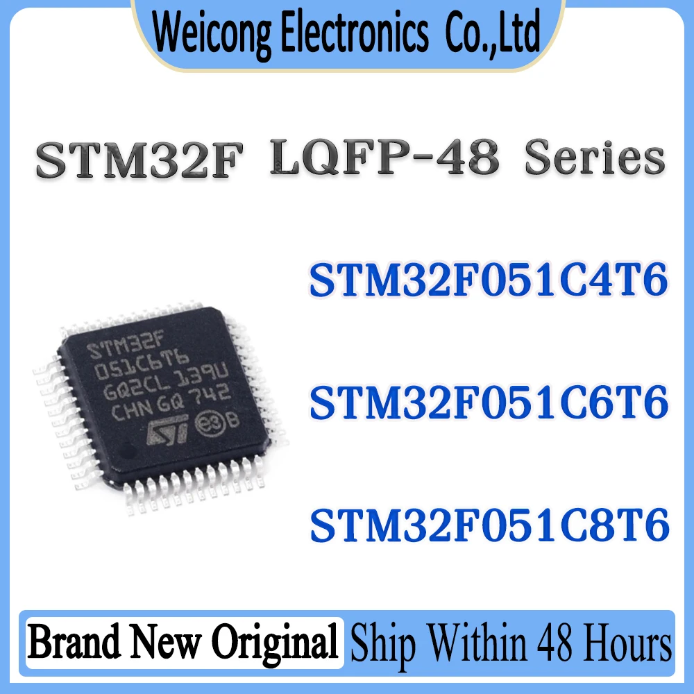 STM32F051C4T6 STM32F051C6T6 STM32F051C8T6 STM32F051 STM32F05 STM32F0 STM32F STM32 STM3 STM ST IC MCU Chip LQFP-48