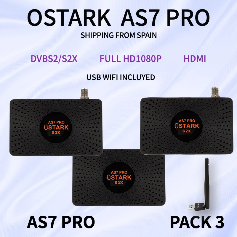 Спутниковый ресивер oстарк AS7 Pro DVB-S/S2/S2X D 1080P H.265 USB WIFI включен HEVC YouTube Xtream Stalker