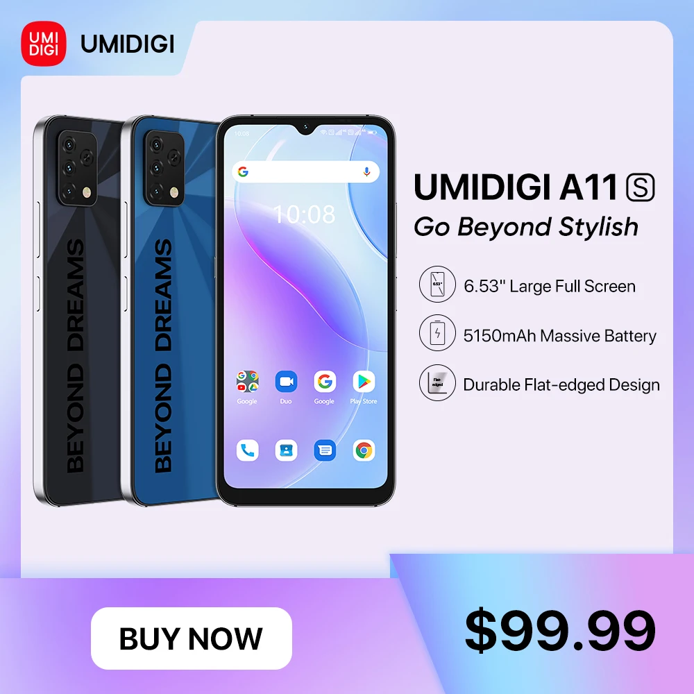 [In Stock] UMIDIGI A11S Global Version Smartphone 4GB 32GB 5150 mAh 16MP Triple Camera 6.53 HD+ Large Full Display Cellphone