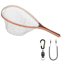 sf tear drop fly fishing landing soft silicone rubber trout catch and release net with magnetic net release cable zip ties combo