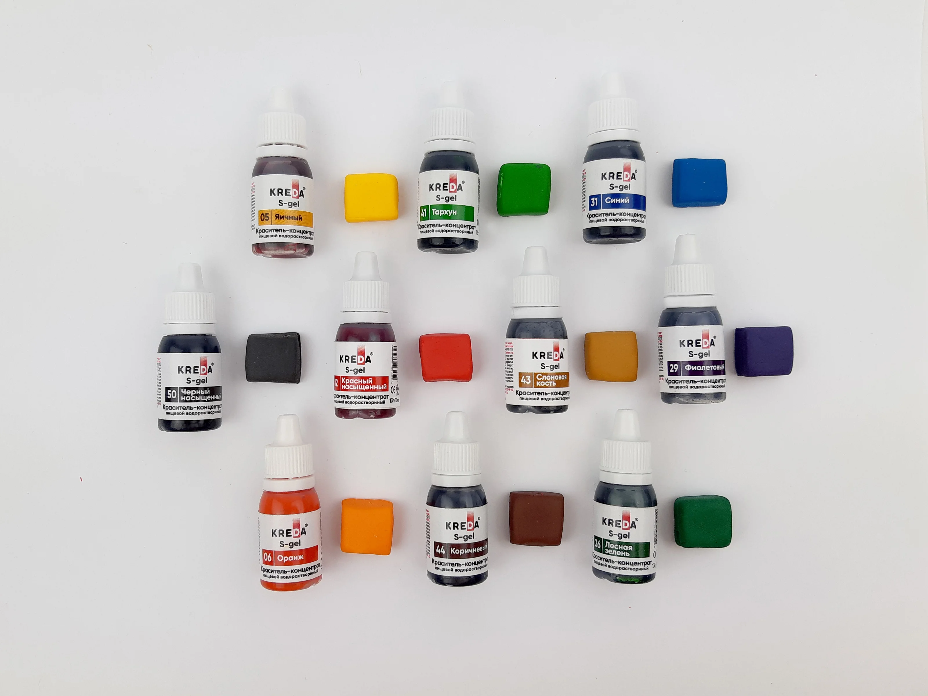 Набор (мини-формат) пищевых красителей STANDART promo KREDA 10 цветов S-gel (art.: 3920bcf27ff38) - 3920bcf27ff38
