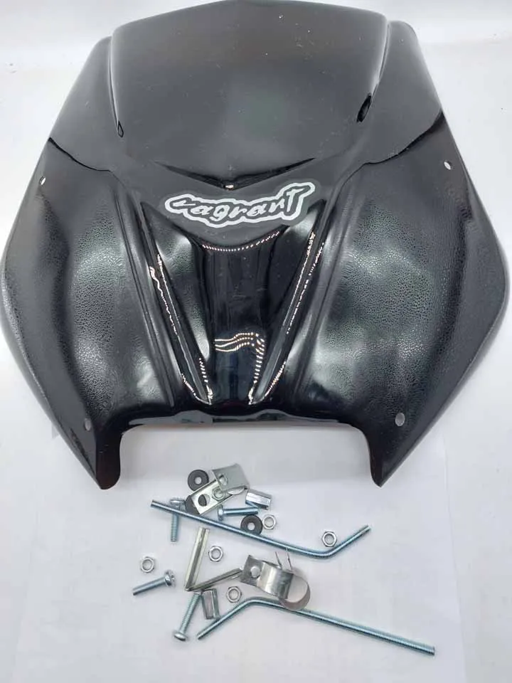 Щиток ветровой Vagrant черный квадратная фара (универсальный) на мотоцикл мопед -