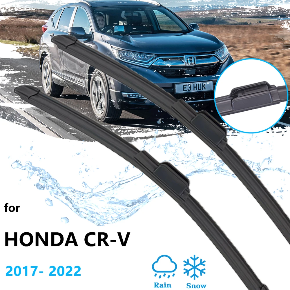 

2x For Honda CR-V CRV CR V MK5 2017 2018 2019 2020 2021 2022 Front Wiper Blades Brushes Cutter Rubber Auto Accessory Replacement