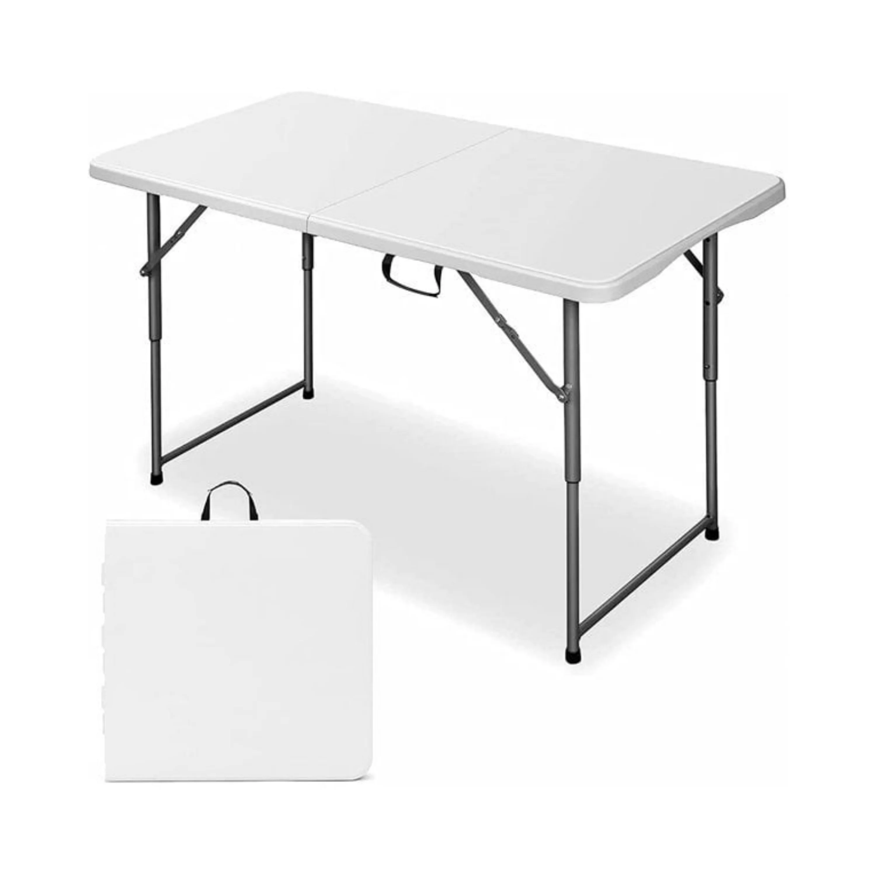 

Складной стол для кемпинга, 4 фута, регулируемый по высоте, белый, для кемпинга, портативный стол, компьютерный стол