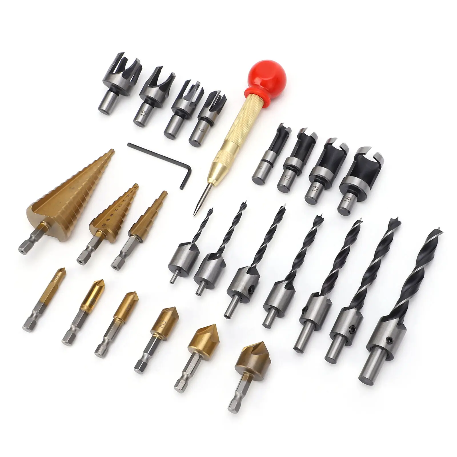 

26Pcs Woodworking Drilling Set DIY Wood Hole Cutter Combination Kit Industrial Supplies US