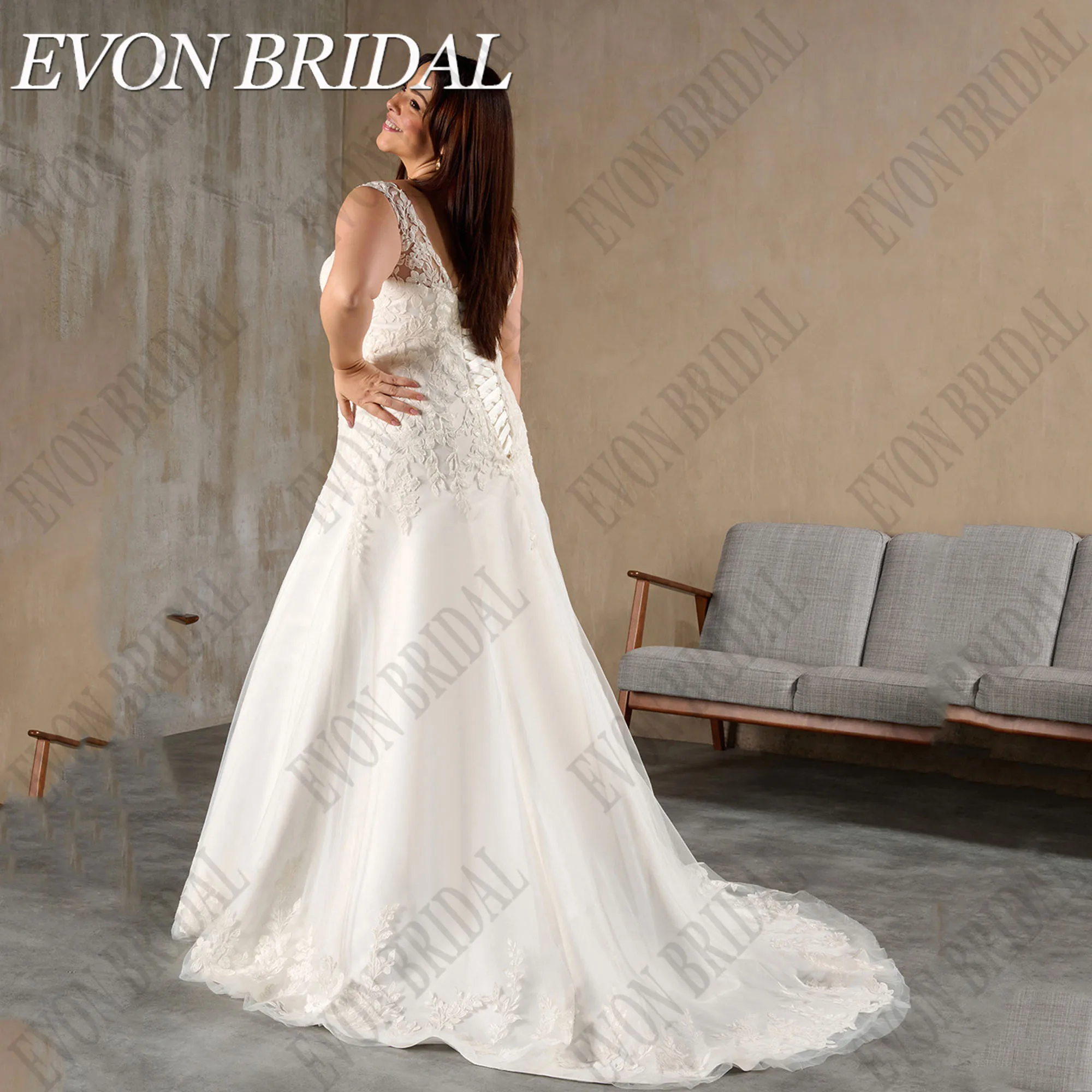EVON свадебное платье на заказ женское с аппликацией русалки платья невесты без