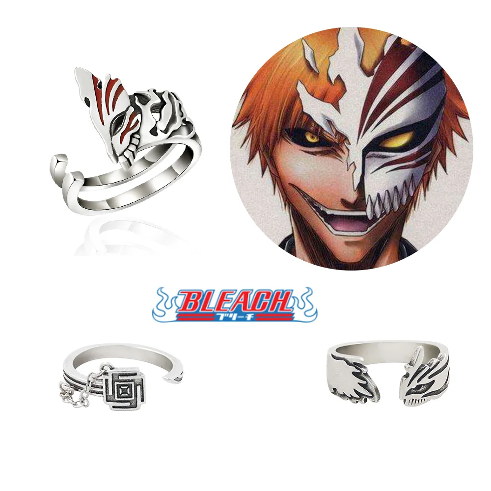 

Anime BLEACH Kurosaki Ichigo Rings Adjustable Opening Unisex Ring Cosplay Jewelry Props Gift Decoration Accessories
