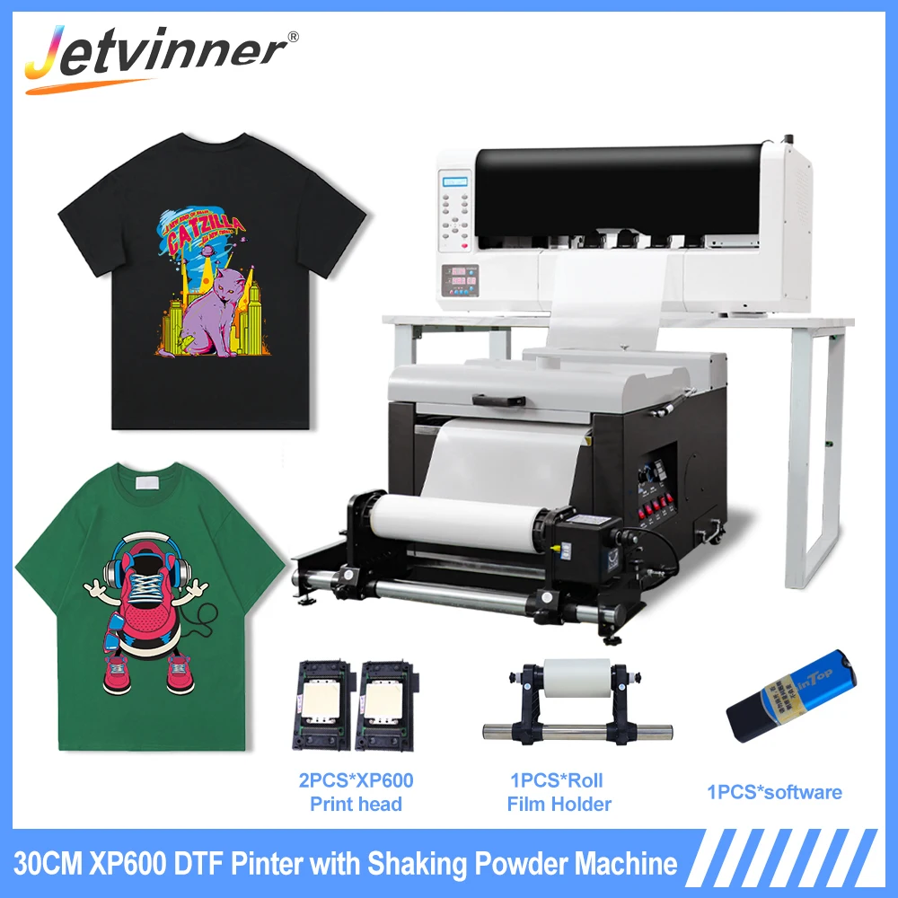 

A3 DTF Printer T Shirt Printing Machine For Epson Dual XP600 DTF Transfer Printer 30cm DTF Printer with Powder Shaking Machine