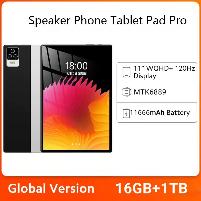 

Планшет, 10,1 дюйма, Android 13, 16 ГБ ОЗУ 1 ТБ ПЗУ, Wi-Fi, Google Play, GPS, 4G, 2560*1600