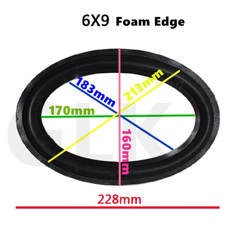 

6x9 inch Foam Edge Suspension Surround Ring Speaker Repair Horn Edge Accessories Horn Repair Parts 228x160mm