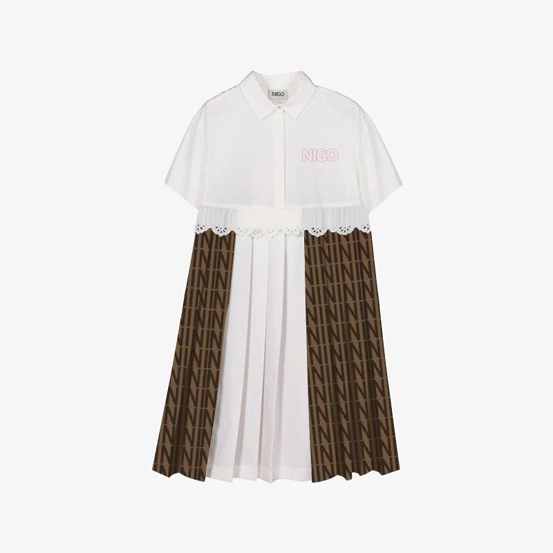NIGO Children's Summer Letter Print Cotton Short Sleeve Casual Dress #nigo32765