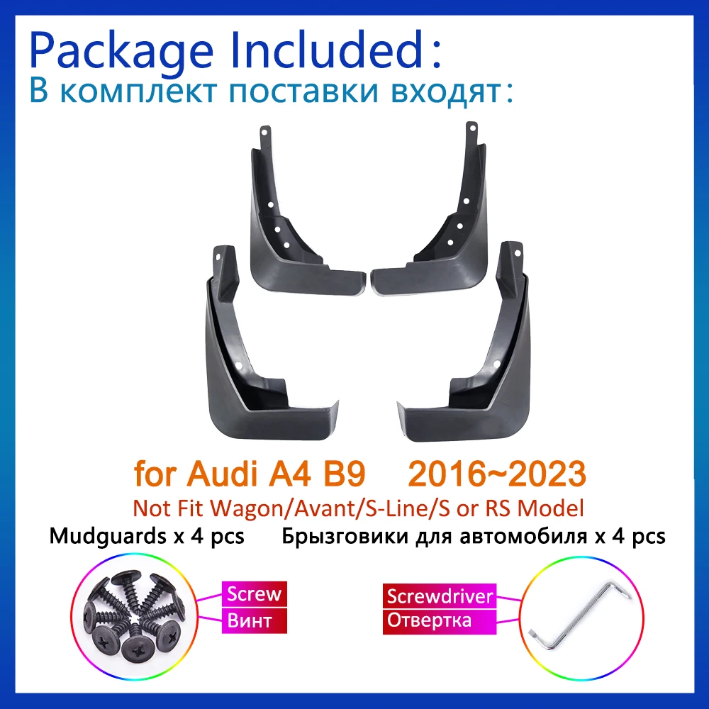 Pour Audi A4 B9 2016 2017 2018 2019 2020 2021 2022 2023 garde-boue roues arrière volets accessoires de style voiture - купить по