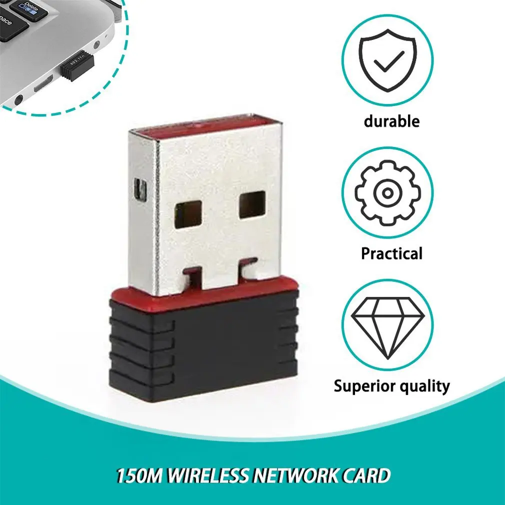 

150M Mini USB Network Card Wireless 2.4G Wifi Adapter WLAN MT7601 IEEE802.11n USB2.0 Wifi Receiver for Tablet/PC/TV Box