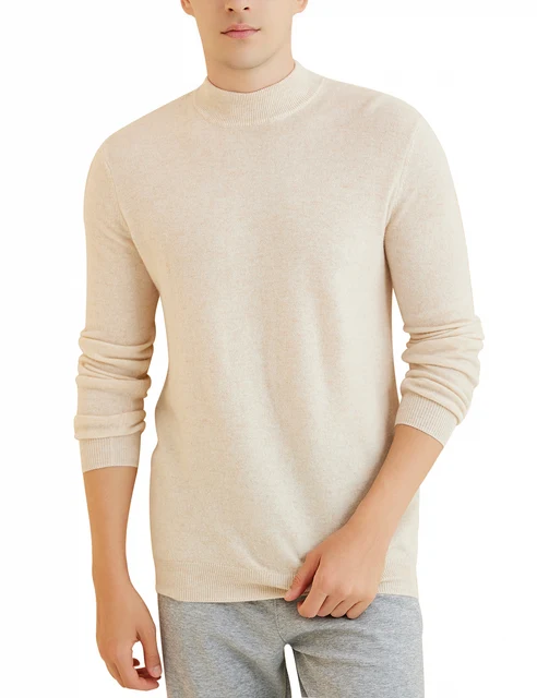 Meeste 100% meriinovillast madala kaelusega kampsun, suurused S-XXL 2