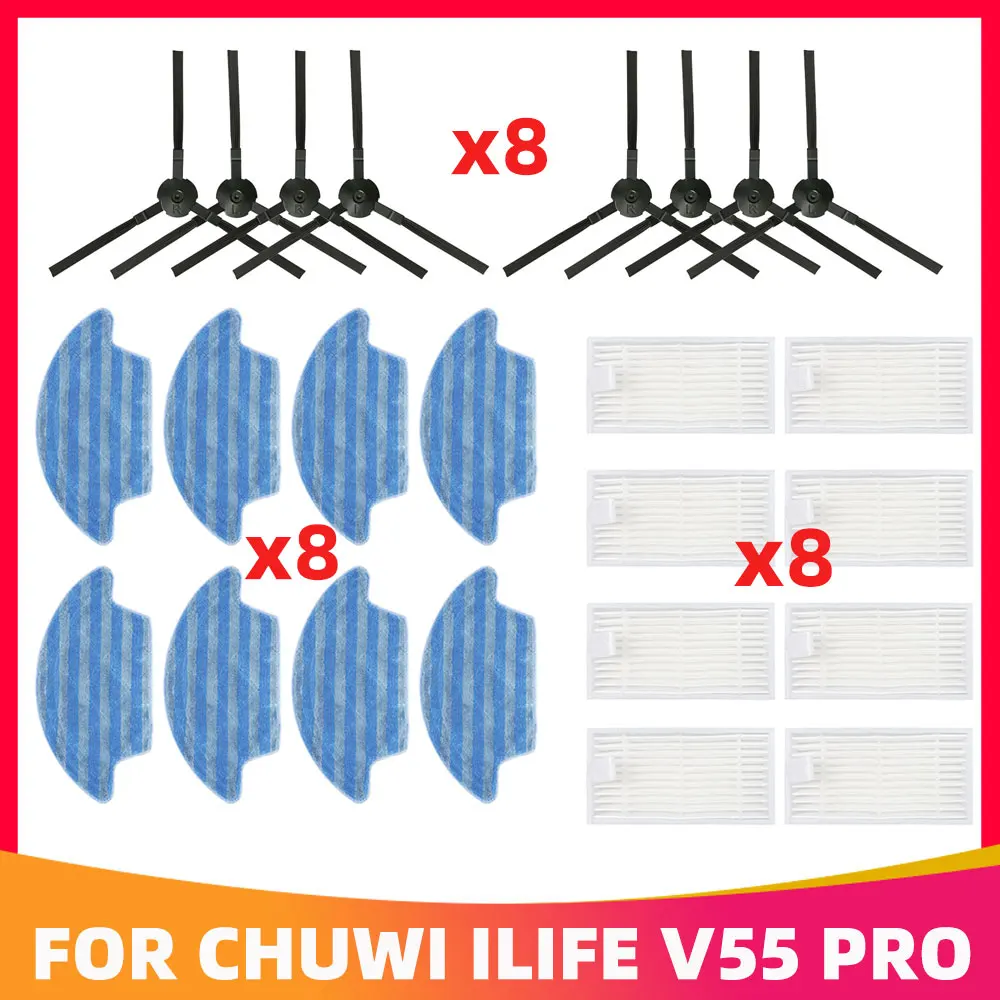 Chuwi iLife V55 Pro вращающаяся боковая щетка HEPA фильтр Швабра ткань для замены