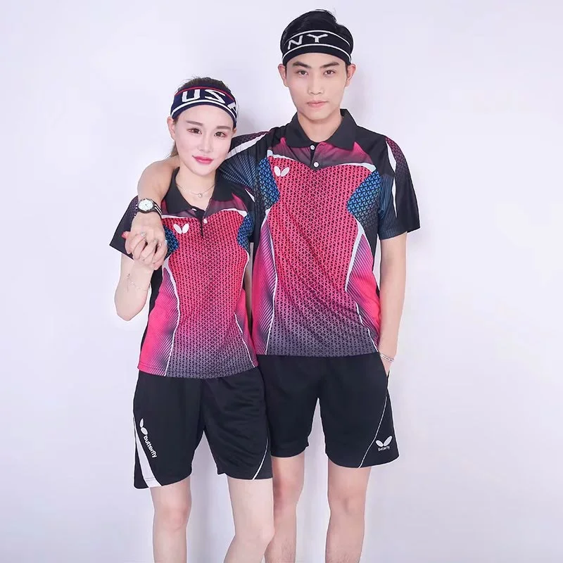 New Men Badminton Sport Shirts Table Tennis Suit KIds Quick Dry Breathable Jersey Team Clothes Game Running Short Sleeve Shorts