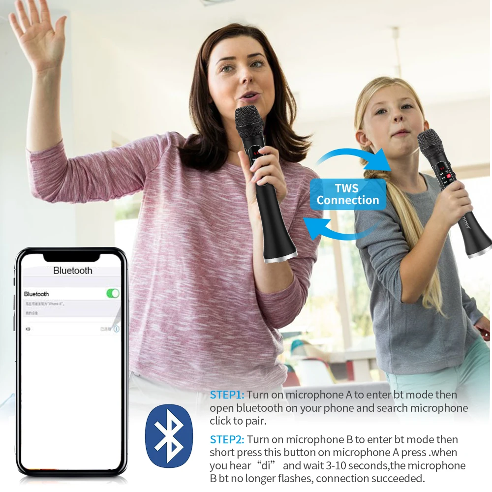 Kup Lewinner L-699 Profesjonalny Mikrofon Karaoke Bezprzewodowy Głośnik Przenośny Mikrofon Bluetooth Do Obsługi Telefonu Nagrywanie TF Play