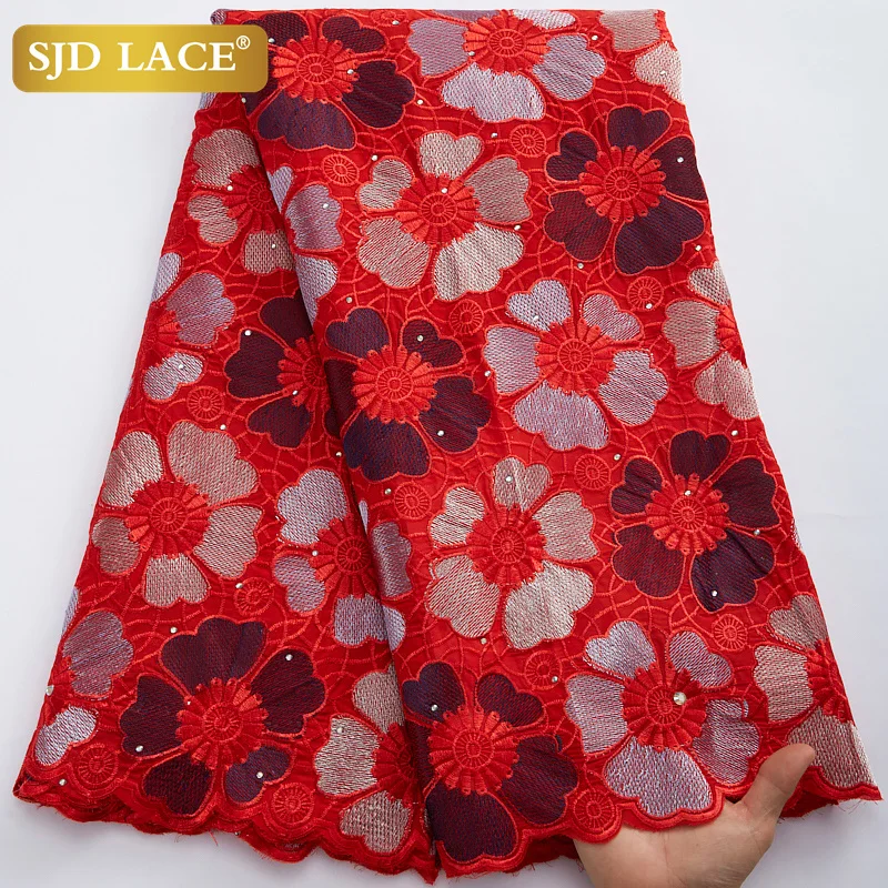 SJD кружева швейцарская вуаль в Швейцарии 2022 красная женская красивая хлопковая