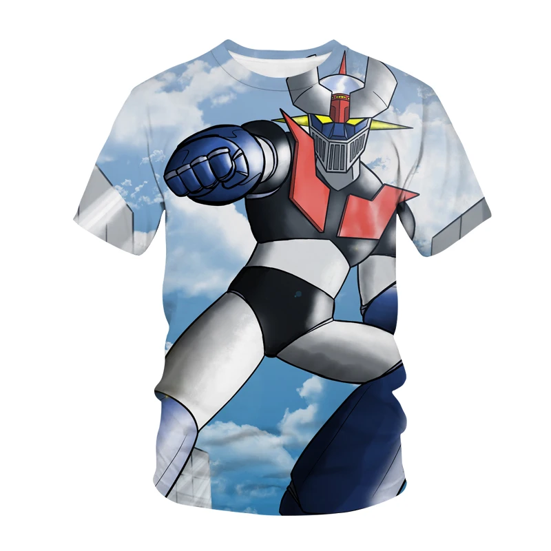 Футболка Mazinger Z с 3D принтом уличная одежда роботом из аниме-фильма мужская и