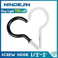 nindejin 2030pcs cup hook screw plastic coated screw in hook ceiling hook kitchen 12 2 tapping screw hook