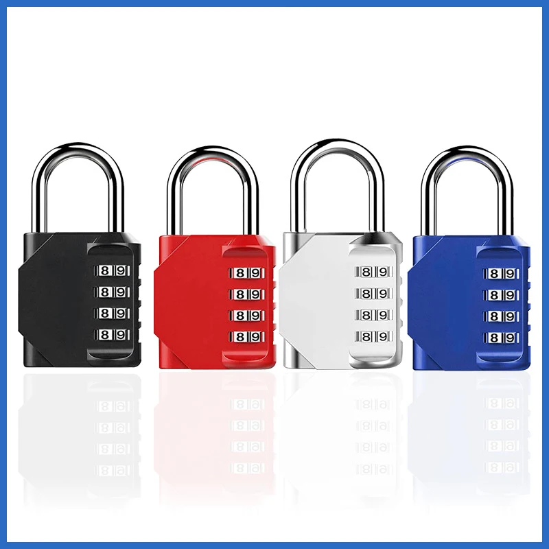 

Digital Door Lock Door Locks 4 Dial Digit Combination Lock Weatherproof Security Padlock Outdoor Gym Safely Code Padlock Solid B
