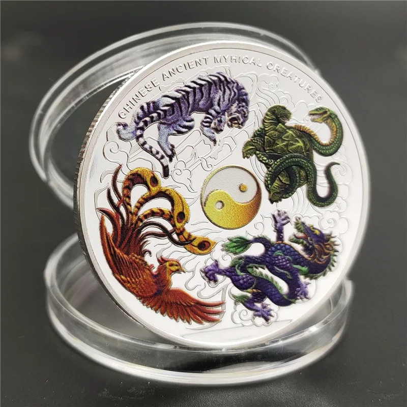 

Prosperity Brought by the Dragon and the Phoenix Traditional Commemorative Coin Customized High Quality Brand New Gold silver