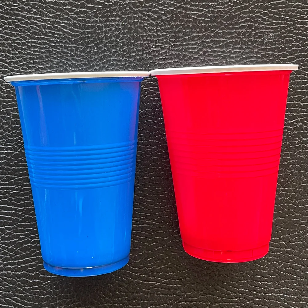 

10Pcs 16oz Disposable Plastic Cups Drinking Beverage Cups Red Blue Birthday Wedding Christmas Party Supplies Plastic Drink Cup