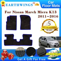 For Nissan March Micra K13 2011~2016 Renault Pulse Car Floor Mats Rugs Panel Footpads Carpet Cape Foot Pads Stickers Accessories