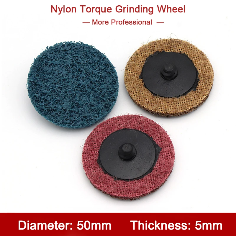 

1Pcs 2Inch Nylon Torque Grinding Wheel 50mm Non-woven Turn-lock Sand Disc For Polishing Metal Wood Steel Finishing Deburring