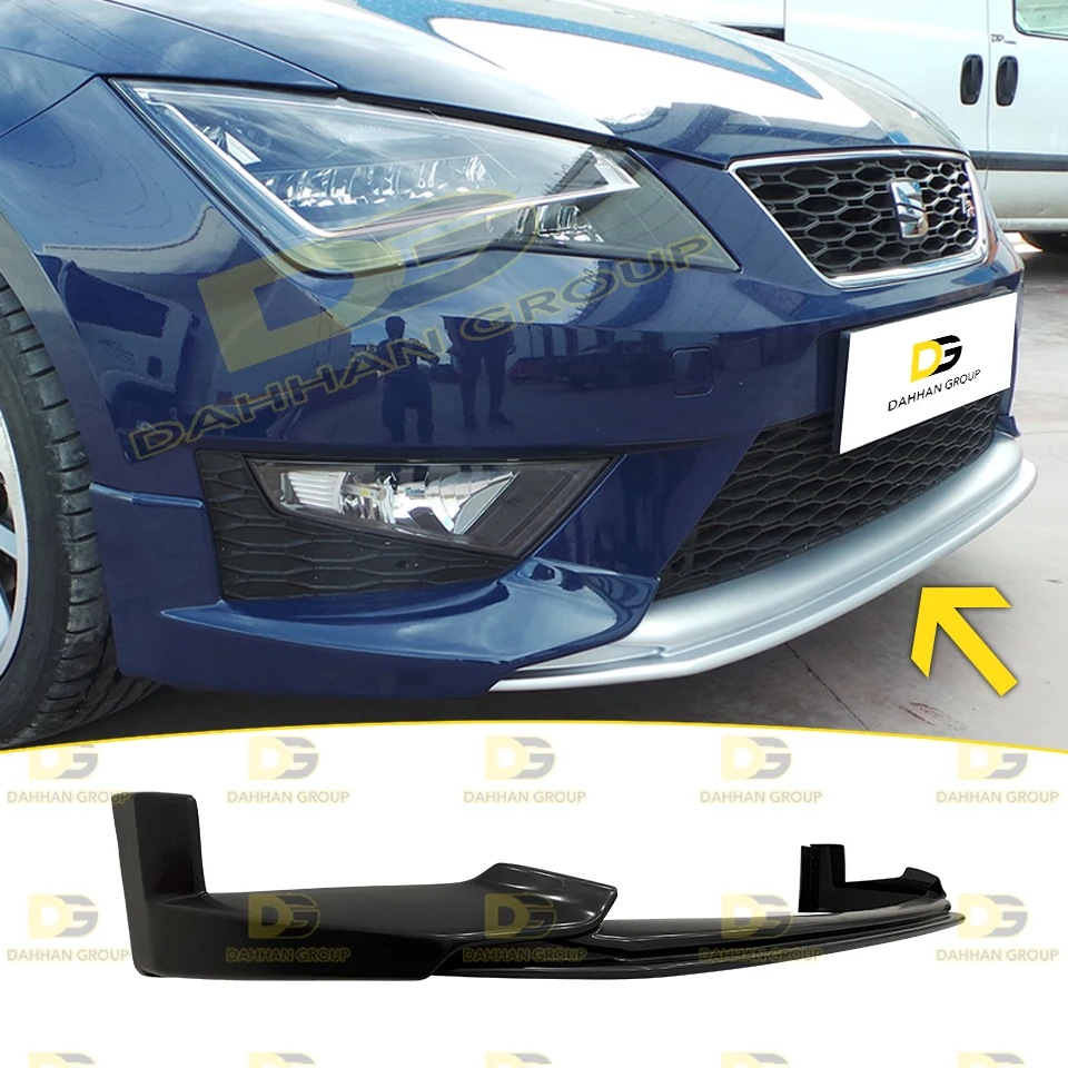 Seat Leon MK3 2012 - 2016 Dynamic Style Front Lip Splitter Front Blade Spoiler Wing Raw or Painted Surface Plastic Leon FR Kit