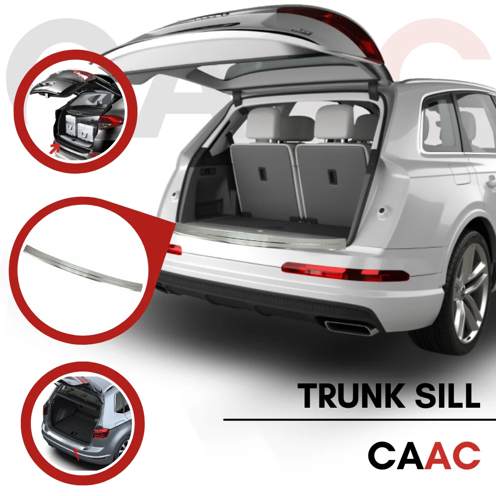 

FOR AUDI Q7 SUV 2015-2021 MAT CHROME REAR BUMPER PROTECTION LUGGAGE THRESHOLD PROTECTOR STAINLESS STEEL SILVER COLOR ACCESSORIES NEW MODEL ORNAMENT
