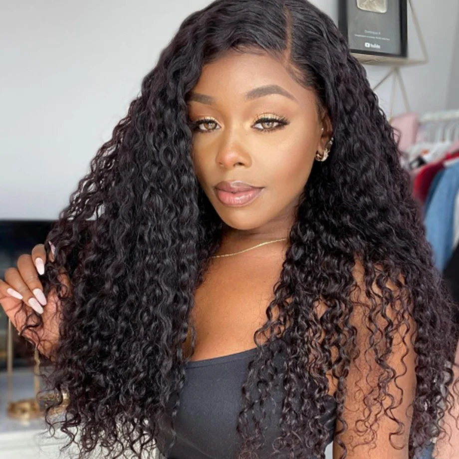 

Brazilian Kinky Curly For Women HD Transparent Lace Front Human Hair Wig Pre Plucked 4x4 13x4 Lace Frontal Curly Wigs Remy Hair