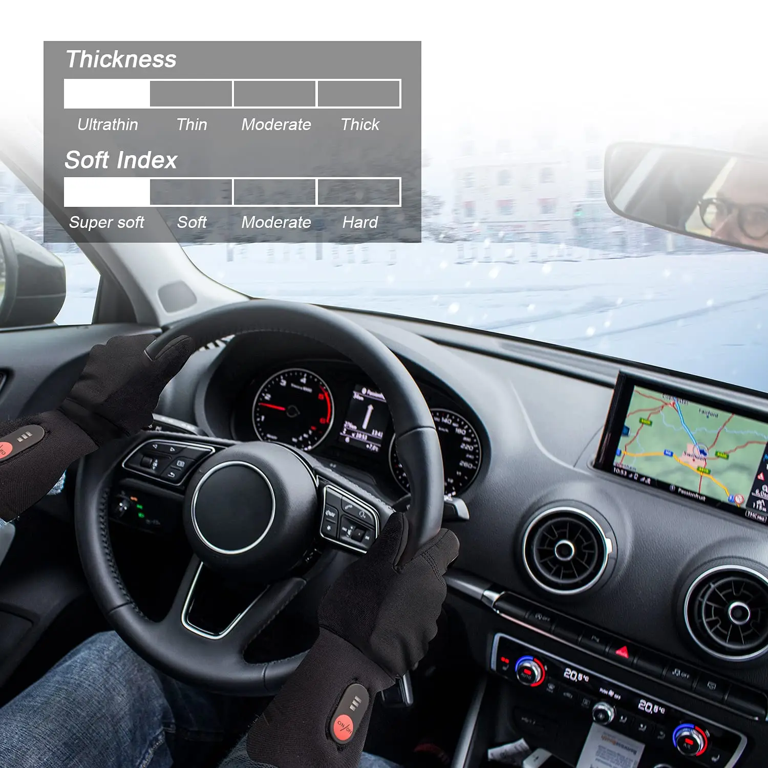 Тонкие перчатки с подогревом и перезаряжаемой батареей для мужчин женщин