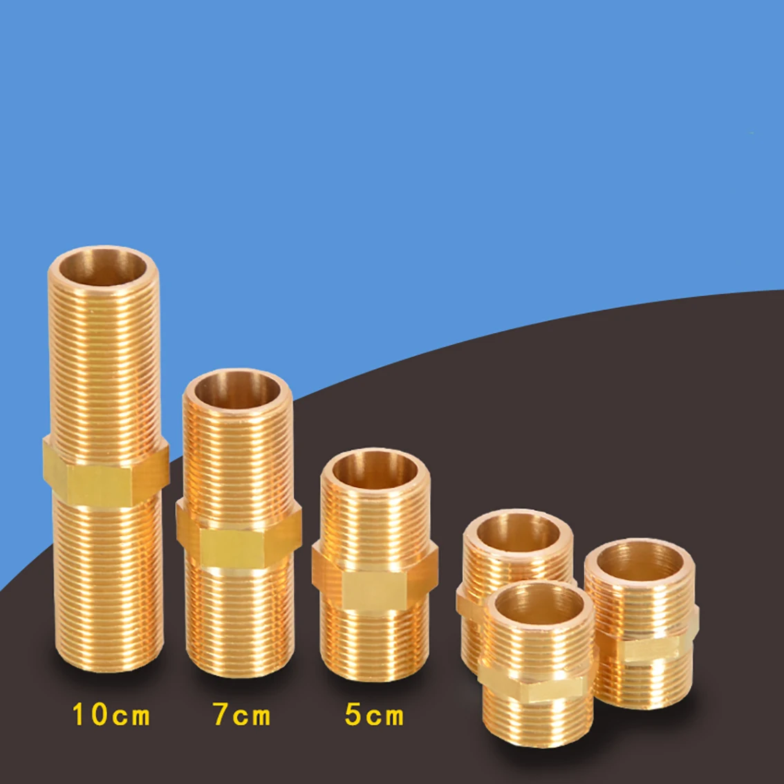 

1Pcs Brass 3/4" Dual Male Thread Pipe Fittings Joint 32mm 35mm 50mm 70mm 100mm Water Dispenser Hose Connectors Adapter Accessory