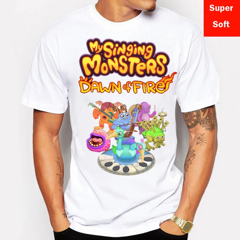 

Футболка мужская оверсайз с коротким рукавом, повседневная хлопковая рубашка с принтом в стиле игры мой пение монстра, с 3d принтом, лето