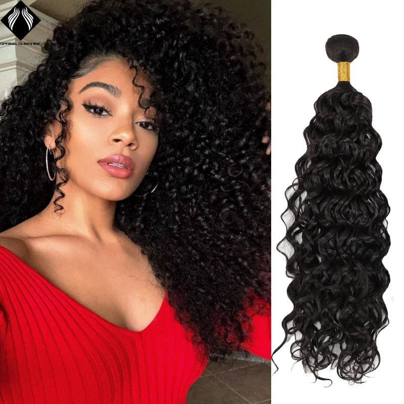 

Synthetic Hair water Weave 12-30Inch 1pcs/lot Afro Kinky Curly Hairnatural black Bundles Hair Extension Synthetic Hair Wave 100g