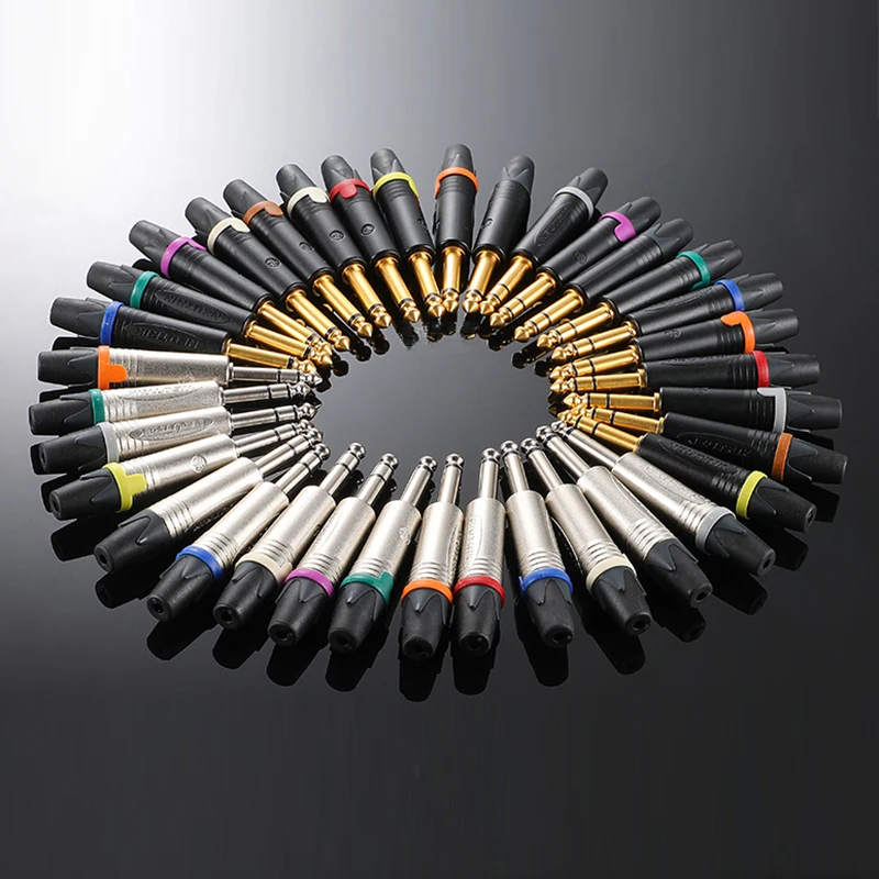 

1PCS NP3X NP2/3X-B NP2/3RX-B Gold-plated Big 3-core 6.35mm Welding Plug XLR Socket 6.5 Mono NP2X Guitar Audio Plug Connectors