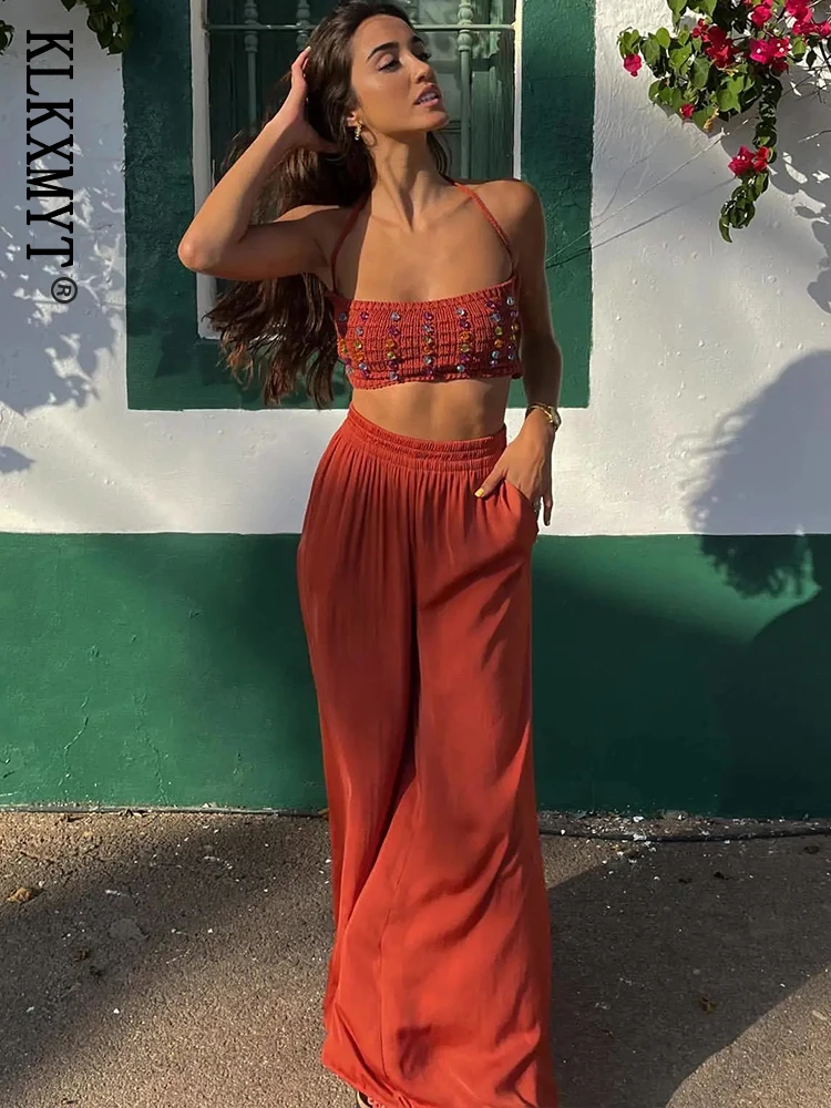 

Женские брюки KLKXMYT TRAF 2022, модные широкие брюки с высокой талией, женская одежда, шикарные женские брюки