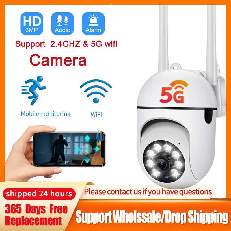 

5G WiFi IP Camera Full Color Night Vision Wireless Home Surveillance Camera Auto AI Human Detect CCTV Camera Video Surveillance