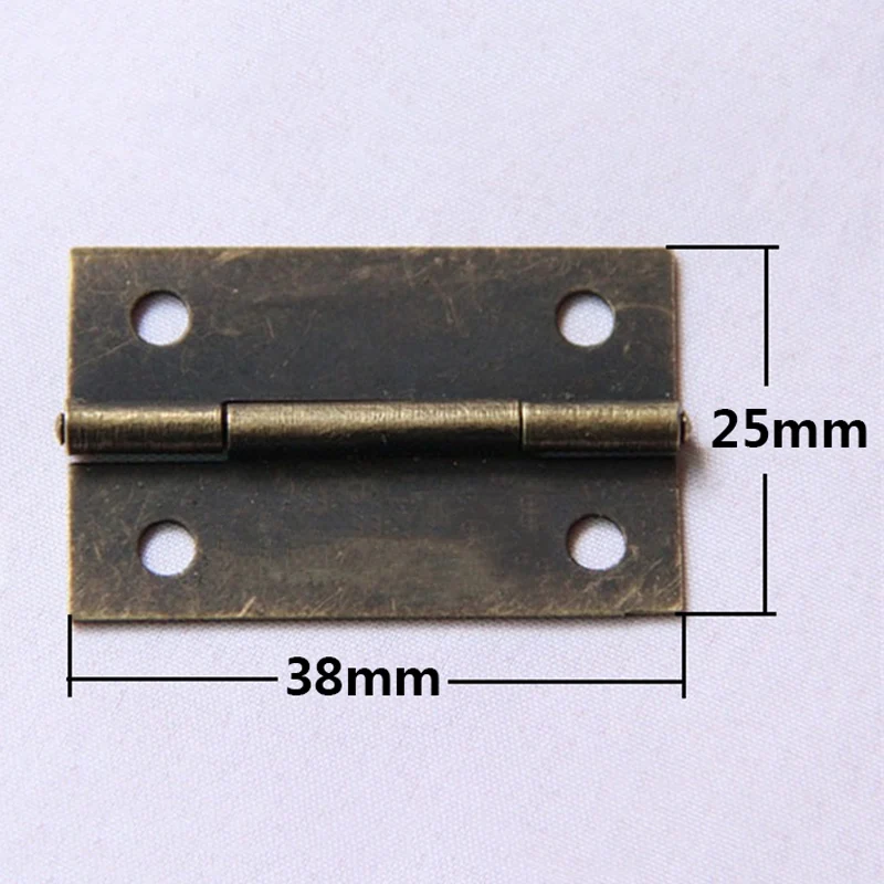 

1.5Inch 38*25mm Hinges 4 Holes Antique Bronze Right Angle Decor Hardware Chest Wooden Jewelry Box Cabinet Drawer Furniture Hinge