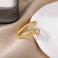 double zircon round ball rings for women men sliver color stainelss steel twisted spiral ring couple jewelry wedding gift
