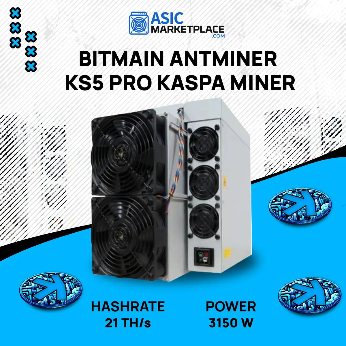 КУПИТЬ 3 ПОЛУЧИ 2 БЕСПЛАТНО BITMAIN Antminer KS5 Pro 21T 3150 Вт Kaspa Miner