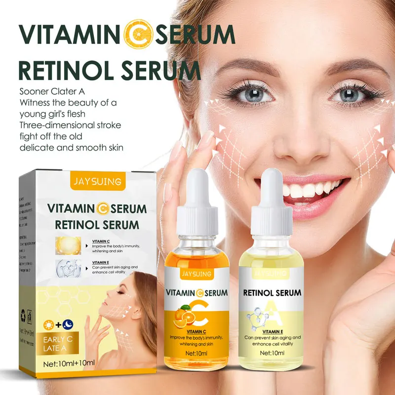 

Vitamin C vitamin A Essence Combination Set Brighten Skin Tone Fade Wrinkles Anti-Early Aging Firming Skin Moisturizing