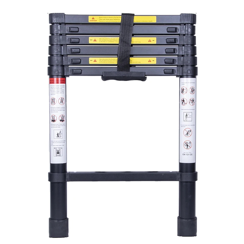 2M Telescopic Aluminum Ladder One Button Extension Step Ladder Aluminum Alloy Folding Multi Purpose Portable Household Tool