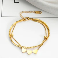 stainless steel good luck gold plated bracelets for women party gift fashion hand chain charm bracelets jewelry wholesale