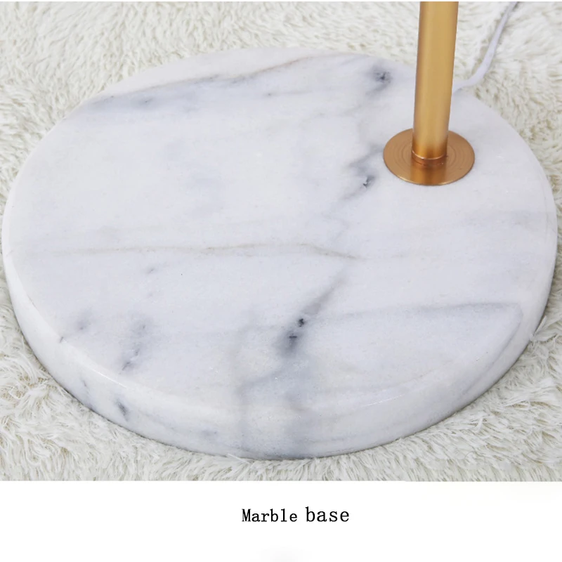 Скандинавский черный торшер с мраморным основанием для гостиной кабинета