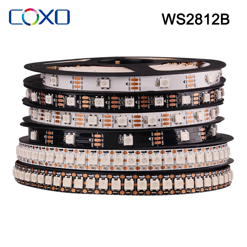 2 м 5 WS2812B Светодиодные фонари WS2812 RGB Светодиодная лента Индивидуально адресуемая