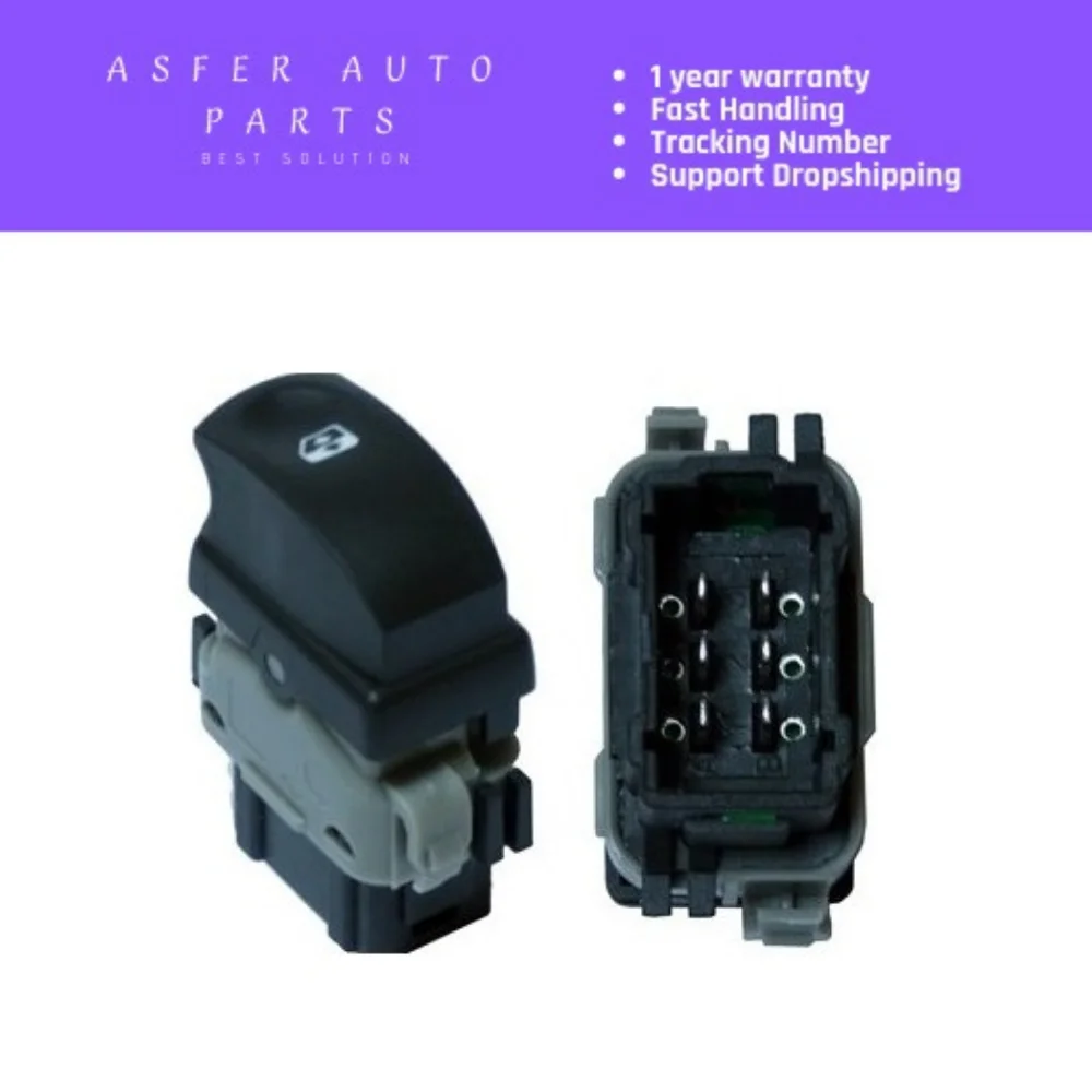 

WINDOW OPEN SWITCH RIGHT 6 PIN GRAY BLACK FOR RENAULT CLIO III 18204936