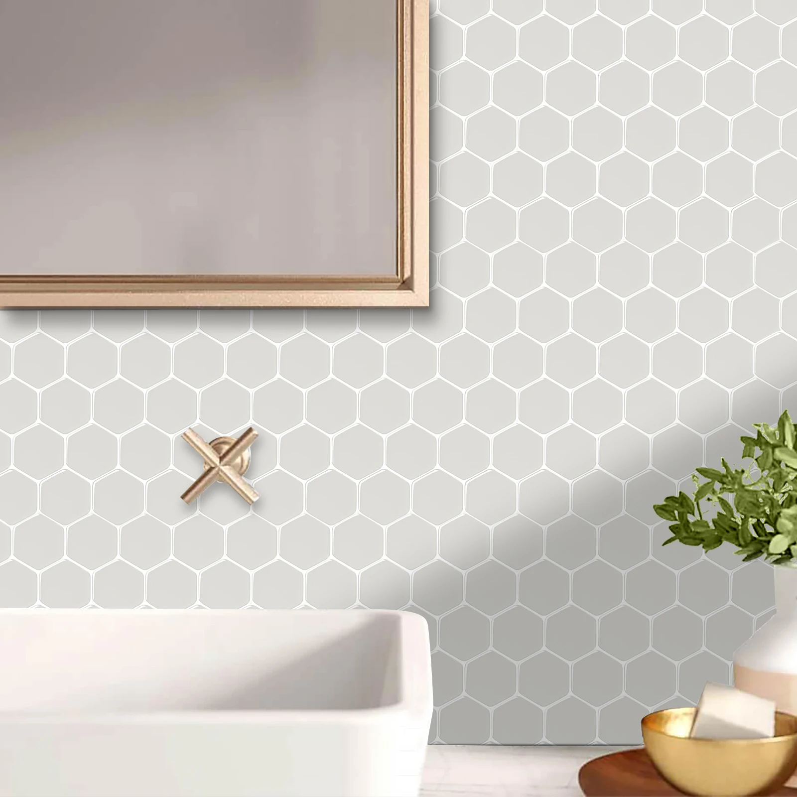 

Peel and Stick Wall Tiles 3 Sheets Self-adheisve Wallpaper Wall Sticker 3D Backsplash for Kitchen Bathroom Decoration